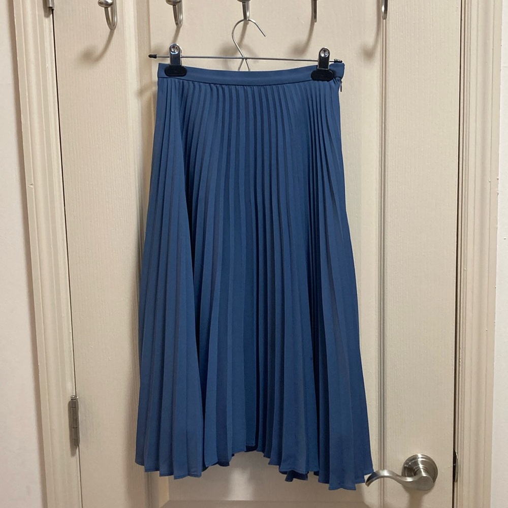 Banana Republic Pleated Blue Midi Skirt (00P)